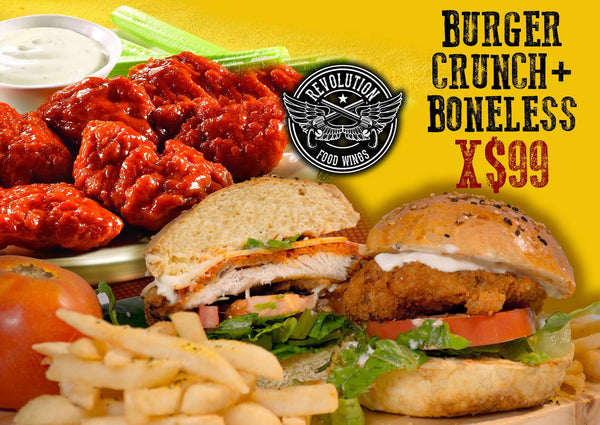 Promo Burger Crunch + Boneless